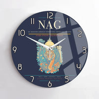 Thumbnail for Dr. Babasaheb Ambedkar International Airport (NAG) design on navy blue no frame wall clock