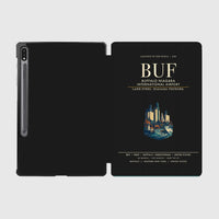 Thumbnail for Buffalo Niagara International Airport (BUF) design on black samsung tablet tablet case