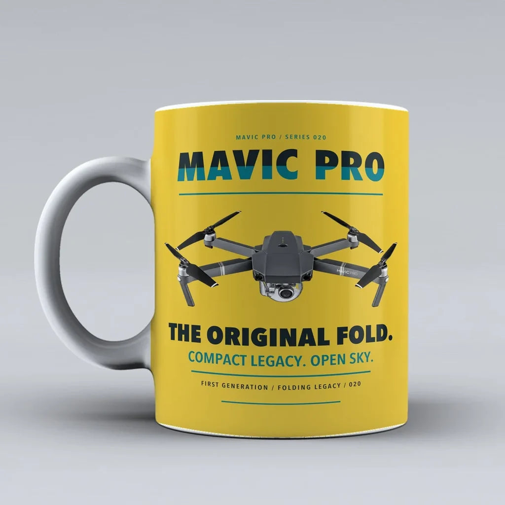 Mavic Pro Mug design on yellow dji