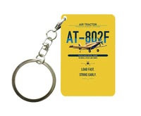 Thumbnail for Air Tractor AT-802F design on yellow designed key chain, double-side print