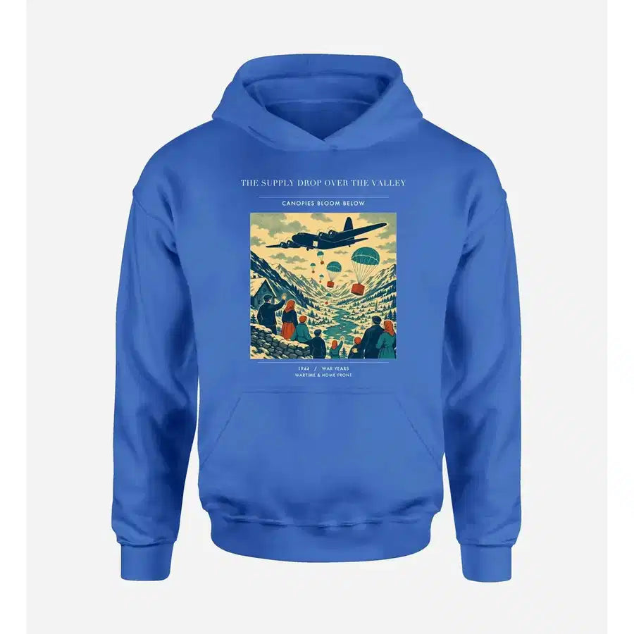 VINTAGE G4512 - The Supply Drop Over The Valley - Premium Hoodie design on blue premium