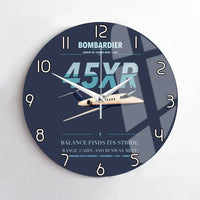 Thumbnail for Bombardier Learjet 45XR design on navy blue no frame wall clock