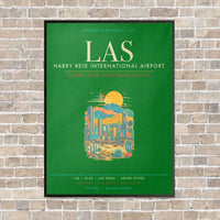Thumbnail for Harry Reid International Airport Las Vegas LAS - Canvas Framed - Green