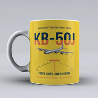 Thumbnail for KB-50J Superfortress design on yellow ceramic mug, double-side print