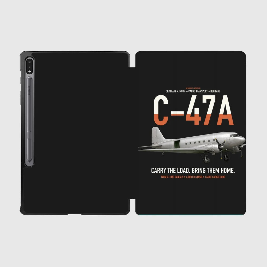 C-47A Skytrain design on black samsung tablet tablet case