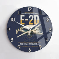 Thumbnail for E-2D Advanced Hawkeye design on navy blue no frame wall clock