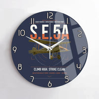 Thumbnail for Royal Aircraft Factory S.E.5a design on navy blue no frame wall clock