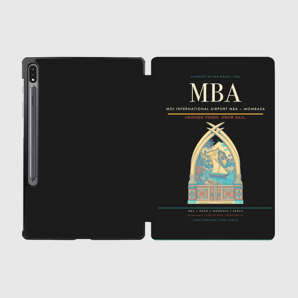 Moi International Airport (MBA) design on black samsung tablet tablet case