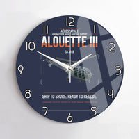 Thumbnail for Aérospatiale SA 316B Alouette III design on navy blue no frame wall clock