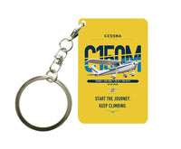 Thumbnail for Cessna 150M design on yellow designed key chain, double-side print