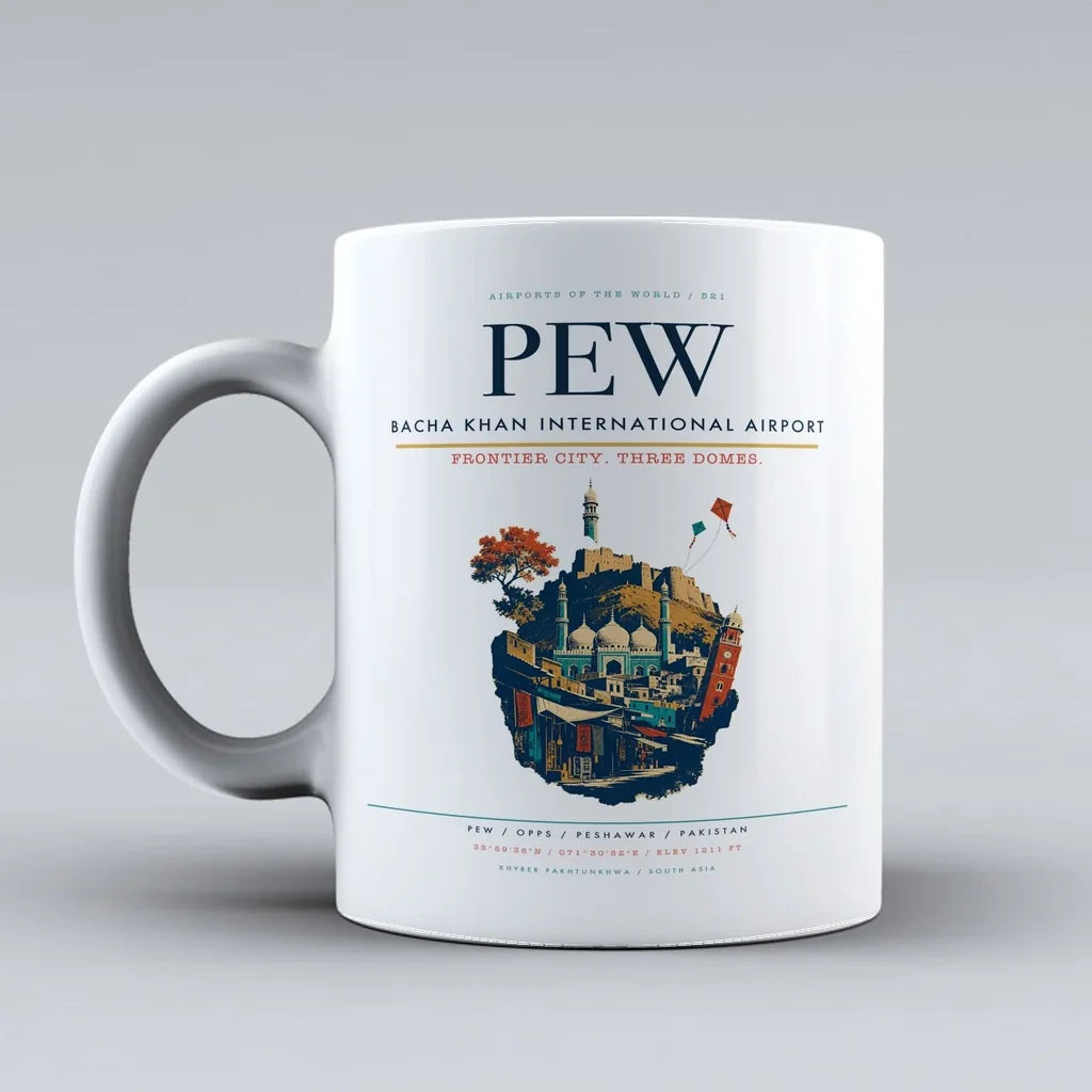 Bacha Khan International Airport PEW Mug - White