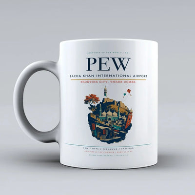Bacha Khan International Airport PEW Mug - White