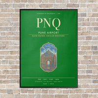 Thumbnail for Pune Airport PNQ - Canvas Framed - Green