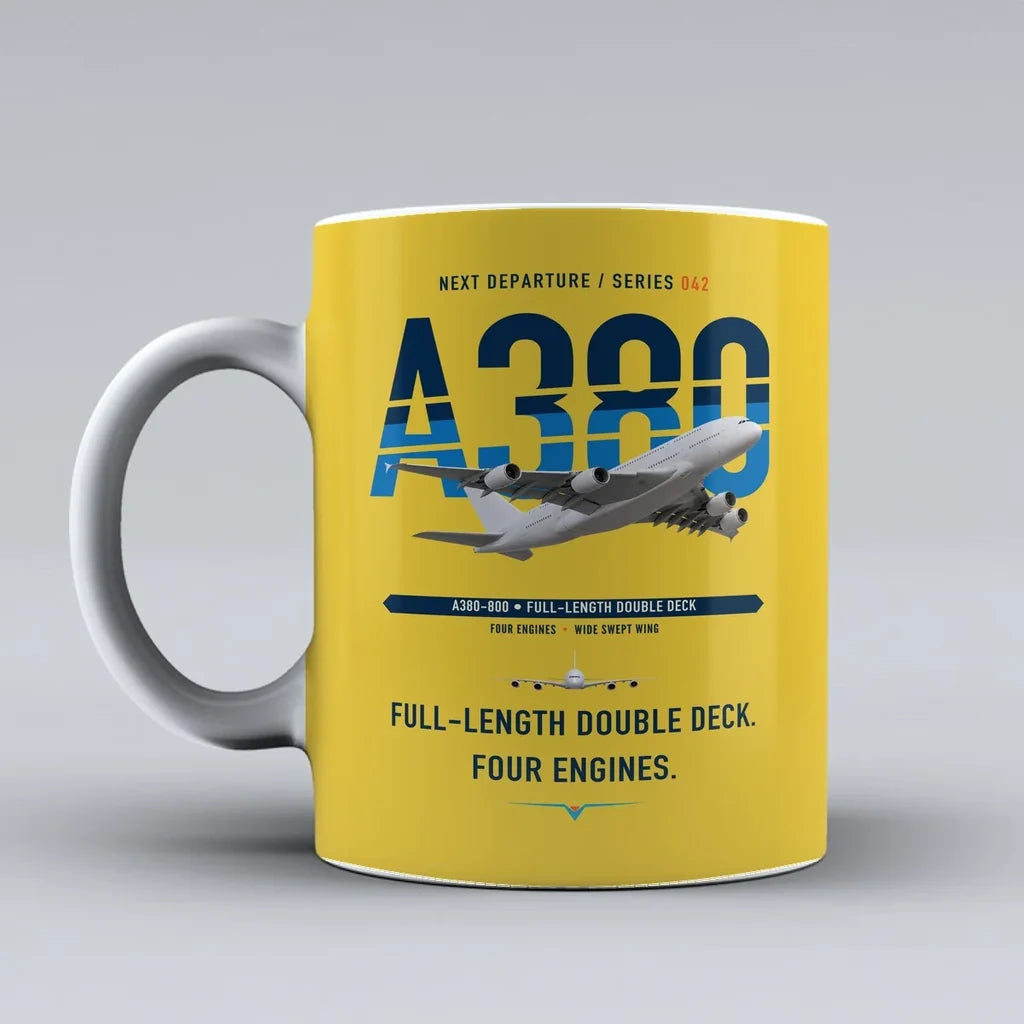 A380-800 Mug design on yellow airbus