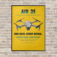 Thumbnail for DJI Air 2S vertical canvas print - framed - yellow background