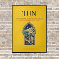 Thumbnail for Tunis-Carthage International Airport TUN vertical canvas print - framed - yellow background