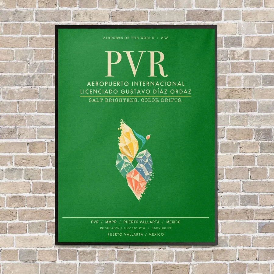 Aeropuerto Internacional Licenciado Gustavo Diaz Ordaz PVR - Canvas Framed - Green