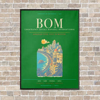 Thumbnail for Chhatrapati Shivaji Maharaj International Airport Mumbai BOM - Canvas Framed - Green