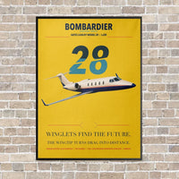 Thumbnail for Bombardier Learjet 28 vertical canvas print - framed - yellow background
