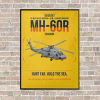Thumbnail for Sikorsky MH-60R Seahawk vertical canvas print - framed - yellow background