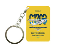 Thumbnail for Cessna 170B design on yellow designed key chain, double-side print