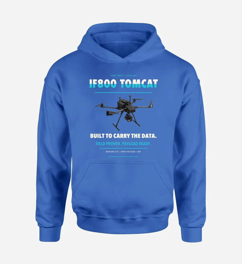 Inspired Flight IF800 Tomcat design on blue hoodie single side
