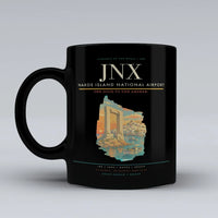 Thumbnail for Naxos Island National Airport (JNX) airport code design on black ceramic mug