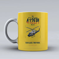 Thumbnail for Bell 412EPI design on yellow ceramic mug, double-side print