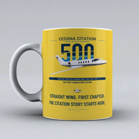 Thumbnail for Cessna Citation 500 - Citation I design on yellow ceramic mug, double-side print