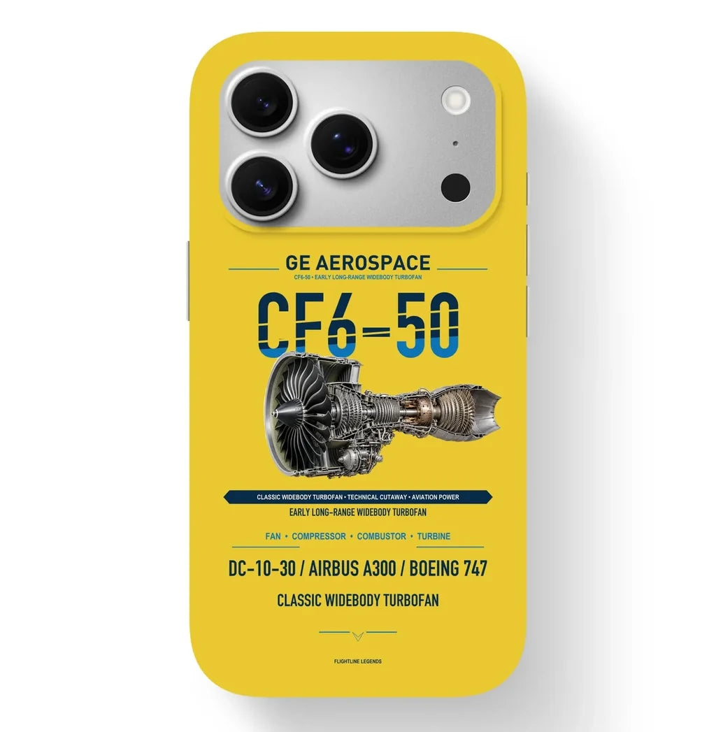 CF6-50 Case design on yellow iphone case