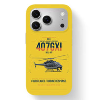 Thumbnail for Bell 407GXi design on yellow magsafe iphone case, for iPhone 17 Pro