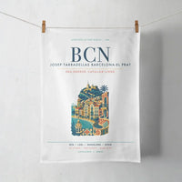 Thumbnail for Josep Tarradellas Barcelona-El Prat Airport (BCN) design on white towel