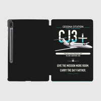 Thumbnail for Cessna Citation CJ3+ design on black samsung tablet tablet case