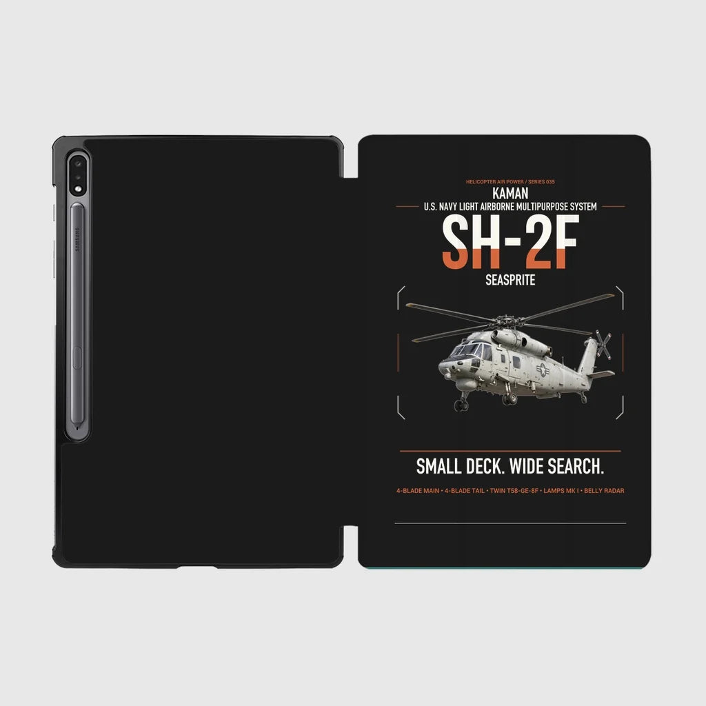 Kaman SH-2F Seasprite design on black samsung tablet tablet case