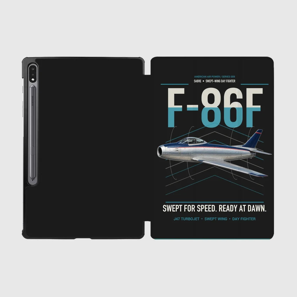 F-86F Sabre design on black samsung tablet tablet case