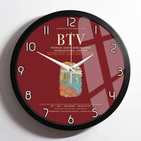 Thumbnail for Patrick Leahy Burlington International Airport BTV Wall-Clock Framed - Dark Red