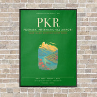Thumbnail for Pokhara International Airport PKR - Canvas Framed - Green