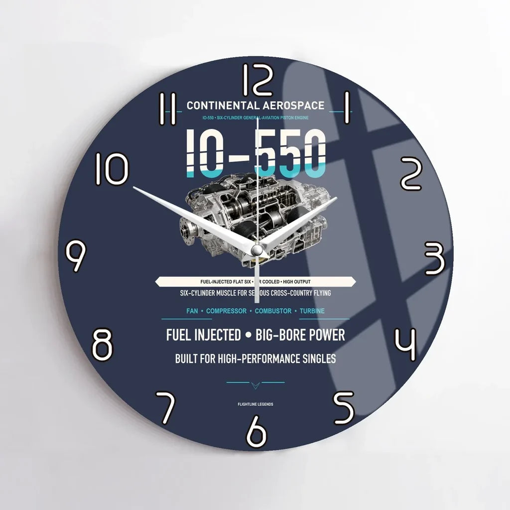 IO-550 design on navy blue no frame wall clock