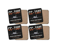 Thumbnail for Airbus CC-150T Polaris design on black 4 pieces set coaster