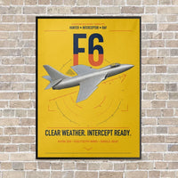 Thumbnail for Hawker Hunter F6 vertical canvas print - framed - yellow background