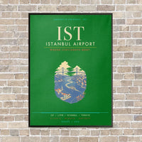 Thumbnail for Istanbul Airport IST - Canvas Framed - Green