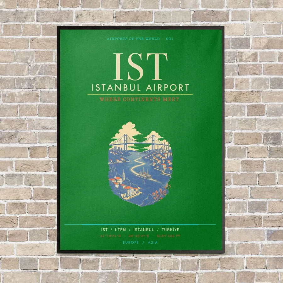 Istanbul Airport IST - Canvas Framed - Green