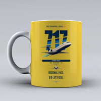 Thumbnail for Boeing 717-200 double-side print on yellow ceramic mug