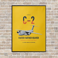 Thumbnail for Kawasaki C-2 vertical canvas print - framed - yellow background