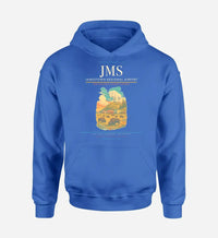 Thumbnail for Jamestown Regional Airport (JMS) design on blue hoodie single-side print