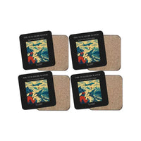 Thumbnail for The Avalanche Watch - Designed Coasters design on black 4-pieces-set