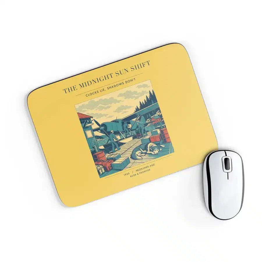 VINTAGE G4284 - The Midnight Sun Shift - Designed Mouse Pads design on yellow rectangle