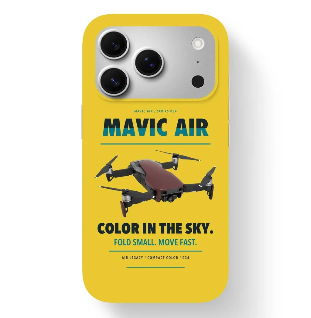DJI Mavic Air Case design on yellow iphone case
