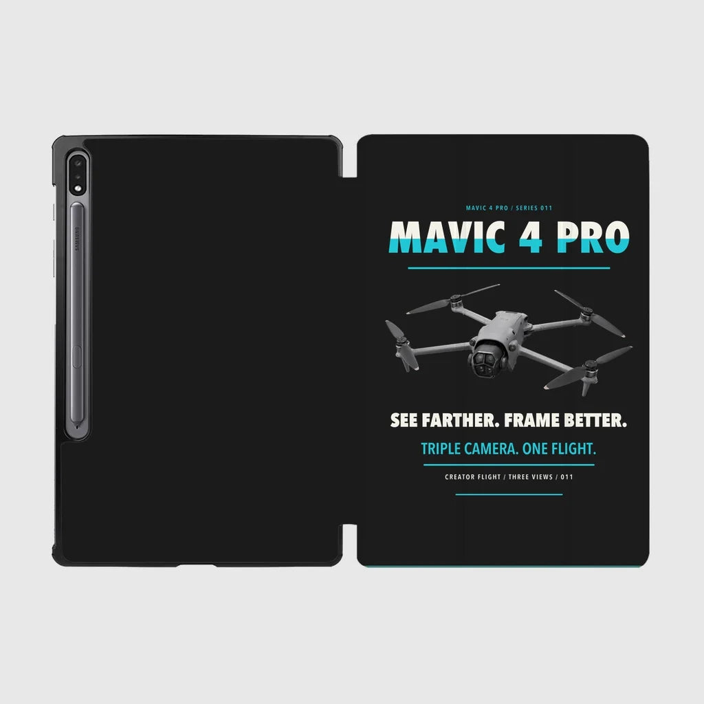 DJI Mavic 4 Pro design on black samsung tablet tablet case