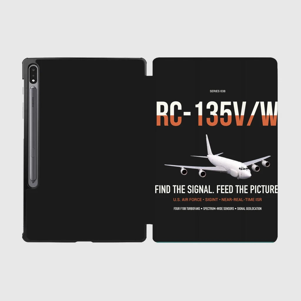 RC-135V W Rivet Joint design on black samsung tablet tablet case